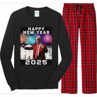 Happy New Year 2025 Boy Girl Funny Trump Long Sleeve Pajama Set