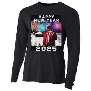 Happy New Year 2025 Boy Girl Funny Trump Cooling Performance Long Sleeve Crew