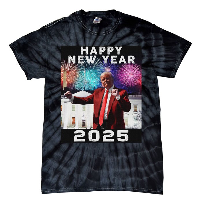 Happy New Year 2025 Boy Girl Funny Trump Tie-Dye T-Shirt