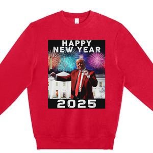 Happy New Year 2025 Boy Girl Funny Trump Premium Crewneck Sweatshirt