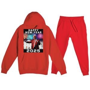 Happy New Year 2025 Boy Girl Funny Trump Premium Hooded Sweatsuit Set