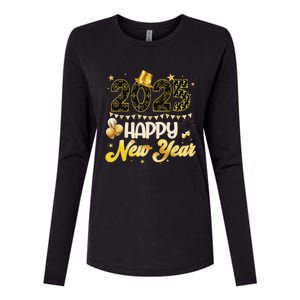 Happy New Year Party 2025 Ballon Family Matching Womens Cotton Relaxed Long Sleeve T-Shirt