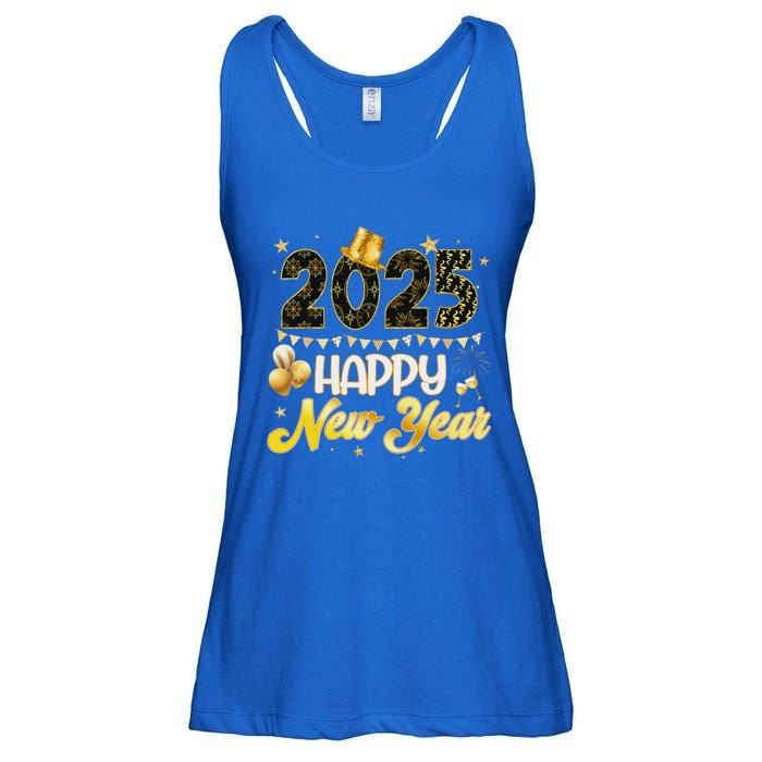 Happy New Year Party 2025 Ballon Family Matching Ladies Essential Flowy Tank