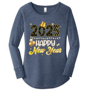 Happy New Year Party 2025 Ballon Family Matching Women's Perfect Tri Tunic Long Sleeve Shirt