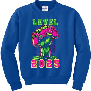 Happy New Year Level 2025 New Years Gaming Colorful Retro Cool Gift Kids Sweatshirt