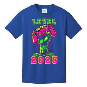 Happy New Year Level 2025 New Years Gaming Colorful Retro Cool Gift Kids T-Shirt