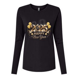 Happy New Year Party 2025 Family Matching Womens Cotton Relaxed Long Sleeve T-Shirt