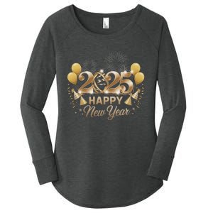 Happy New Year Party 2025 Family Matching Women's Perfect Tri Tunic Long Sleeve Shirt