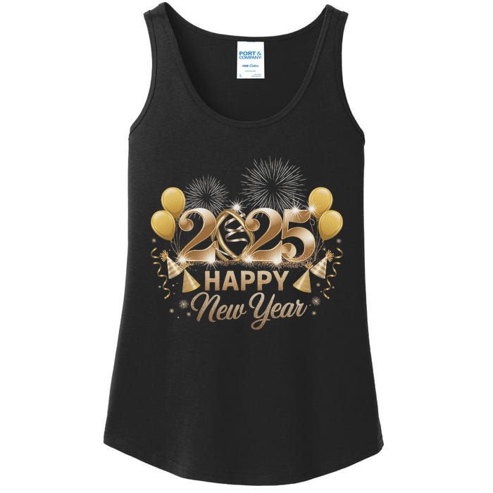 Happy New Year Party 2025 Family Matching Ladies Essential Tank