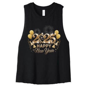 Happy New Year Party 2025 Family Matching Women's Racerback Cropped Tank