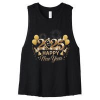 Happy New Year Party 2025 Family Matching Women's Racerback Cropped Tank