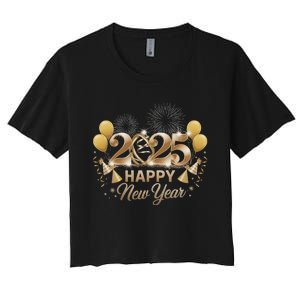 Happy New Year Party 2025 Family Matching Women's Crop Top Tee