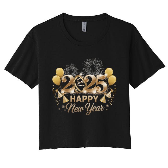 Happy New Year Party 2025 Family Matching Women's Crop Top Tee