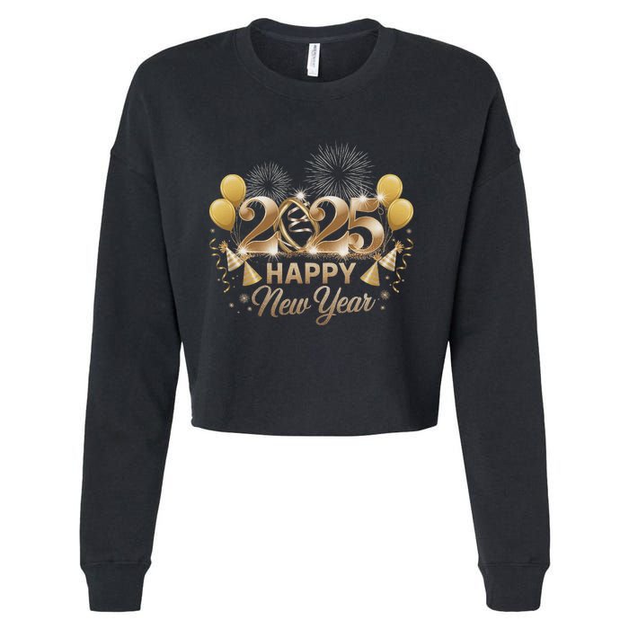 Happy New Year Party 2025 Family Matching Cropped Pullover Crew