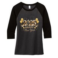 Happy New Year Party 2025 Family Matching Women's Tri-Blend 3/4-Sleeve Raglan Shirt