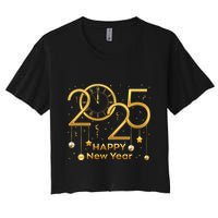 Happy New Year Party 2025 Family Matching Fireworks Women's Crop Top Tee