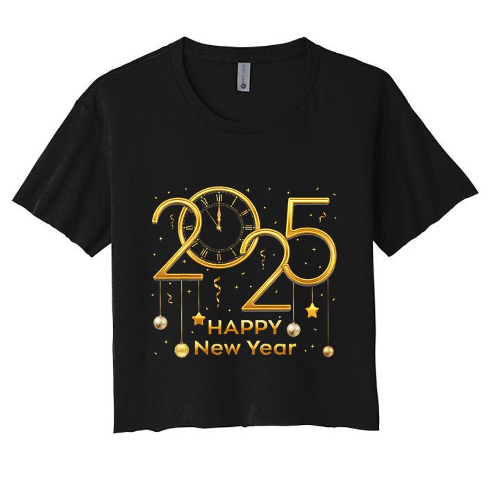 Happy New Year Party 2025 Family Matching Fireworks Women's Crop Top Tee