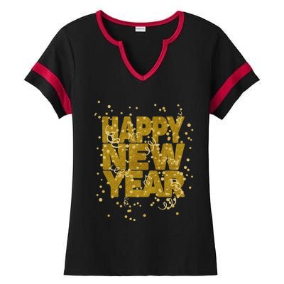 Happy New Year Nye Party Gift Funny New Years Eve Confetti Gift Ladies Halftime Notch Neck Tee