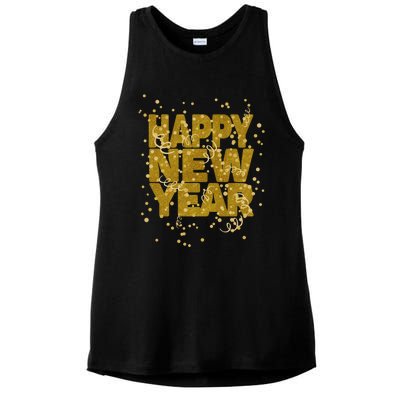 Happy New Year Nye Party Gift Funny New Years Eve Confetti Gift Ladies PosiCharge Tri-Blend Wicking Tank