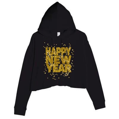 Happy New Year Nye Party Gift Funny New Years Eve Confetti Gift Crop Fleece Hoodie