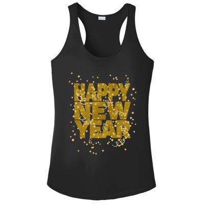 Happy New Year Nye Party Gift Funny New Years Eve Confetti Gift Ladies PosiCharge Competitor Racerback Tank