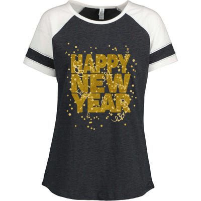 Happy New Year Nye Party Gift Funny New Years Eve Confetti Gift Enza Ladies Jersey Colorblock Tee