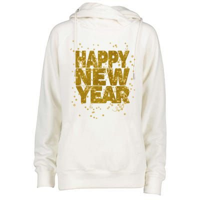 Happy New Year Nye Party Gift Funny New Years Eve Confetti Gift Womens Funnel Neck Pullover Hood