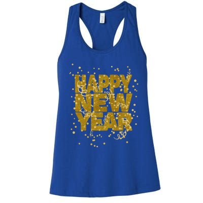 Happy New Year Nye Party Gift Funny New Years Eve Confetti Gift Women's Racerback Tank