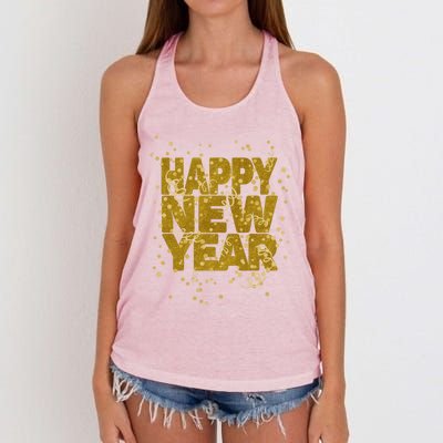 Happy New Year Nye Party Gift Funny New Years Eve Confetti Gift Women's Knotted Racerback Tank