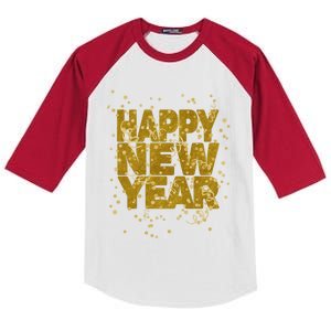 Happy New Year Nye Party Gift Funny New Years Eve Confetti Gift Kids Colorblock Raglan Jersey