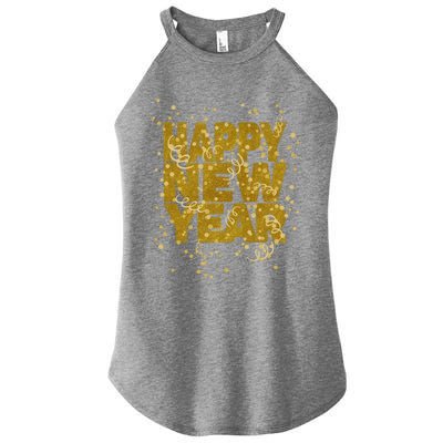 Happy New Year Nye Party Gift Funny New Years Eve Confetti Gift Women's Perfect Tri Rocker Tank