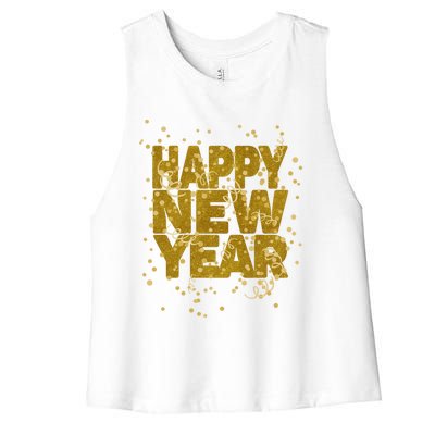 Happy New Year Nye Party Gift Funny New Years Eve Confetti Gift Women's Racerback Cropped Tank