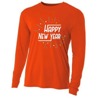 Happy New Year Fireworks Gift Funny Gift Cooling Performance Long Sleeve Crew