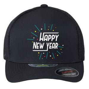 Happy New Year Fireworks Gift Funny Gift Flexfit Unipanel Trucker Cap