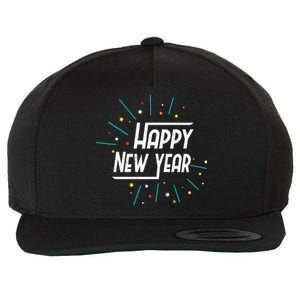 Happy New Year Fireworks Gift Funny Gift Wool Snapback Cap