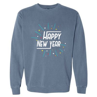 Happy New Year Fireworks Gift Funny Gift Garment-Dyed Sweatshirt