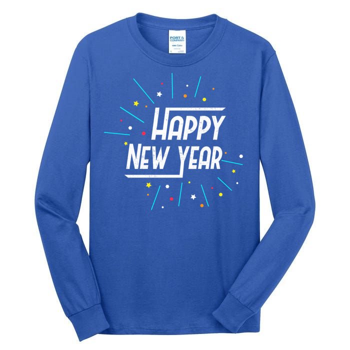 Happy New Year Fireworks Gift Funny Gift Tall Long Sleeve T-Shirt