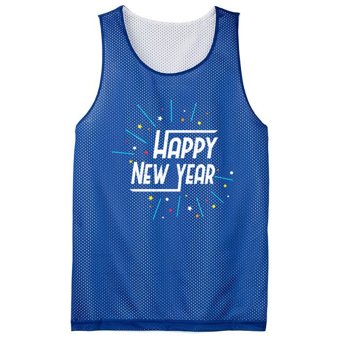 Happy New Year Fireworks Gift Funny Gift Mesh Reversible Basketball Jersey Tank