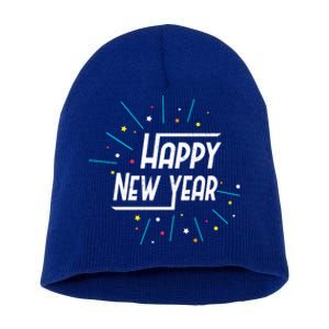 Happy New Year Fireworks Gift Funny Gift Short Acrylic Beanie