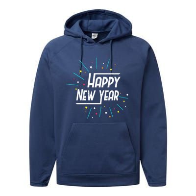 Happy New Year Fireworks Gift Funny Gift Performance Fleece Hoodie