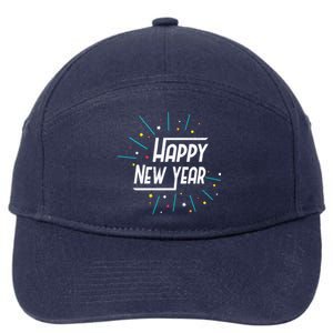 Happy New Year Fireworks Gift Funny Gift 7-Panel Snapback Hat