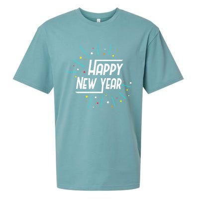 Happy New Year Fireworks Gift Funny Gift Sueded Cloud Jersey T-Shirt