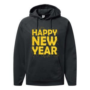 Happy New Year Nye Party 2024 Funny New Years Eve Confetti Performance Fleece Hoodie