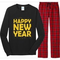 Happy New Year Nye Party 2024 Funny New Years Eve Confetti Long Sleeve Pajama Set