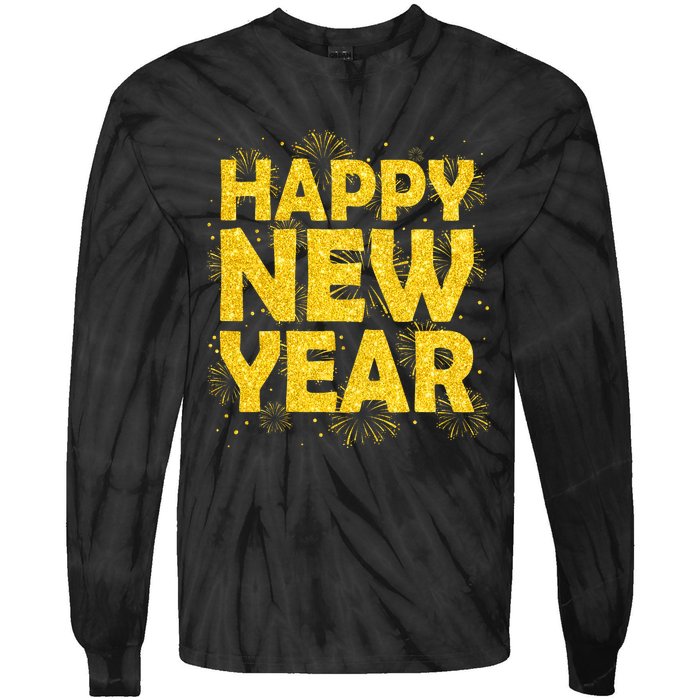 Happy New Year Nye Party 2024 Funny New Years Eve Confetti Tie-Dye Long Sleeve Shirt