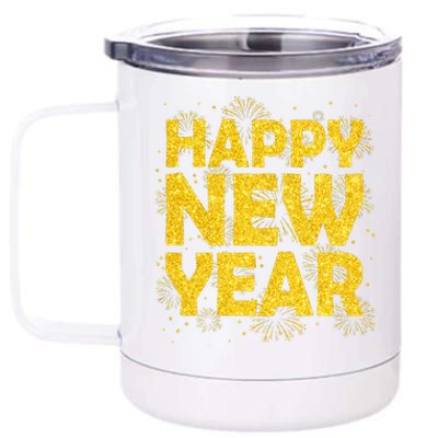 Happy New Year Nye Party 2024 Funny New Years Eve Confetti 12 oz Stainless Steel Tumbler Cup