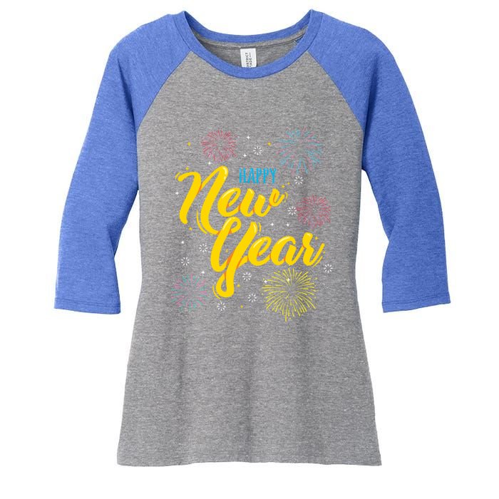 Happy New Year Gift Funny Gift Women's Tri-Blend 3/4-Sleeve Raglan Shirt