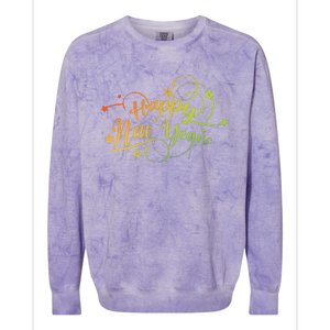 Happy New Year Gift Colorblast Crewneck Sweatshirt