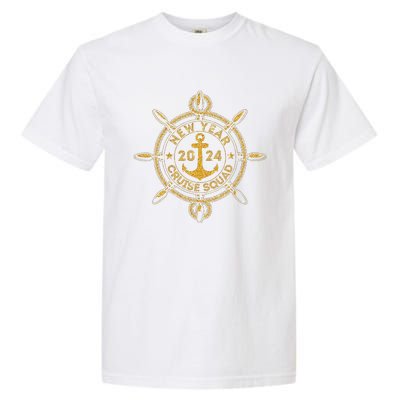 Happy New Year Cruise Squad 2024 Anchor New Years Eve Party Garment-Dyed Heavyweight T-Shirt