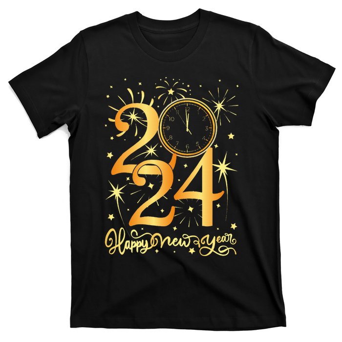 Happy New Year Fireworks New Years Eve Party Supplies 2024 T-Shirt